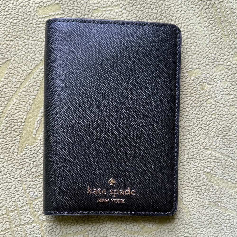Kate Spade Black Saffiano Leather Travel Wallet